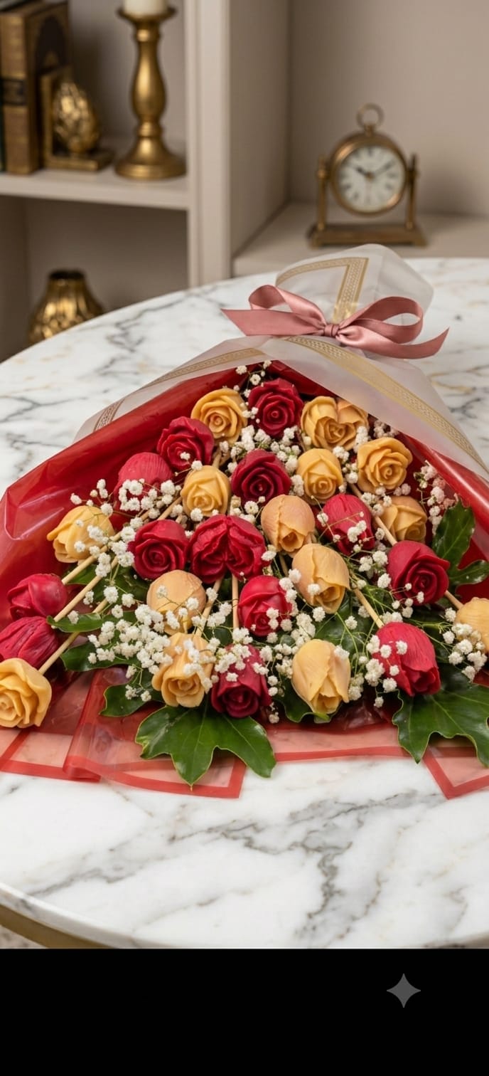 Wax rose bouquet