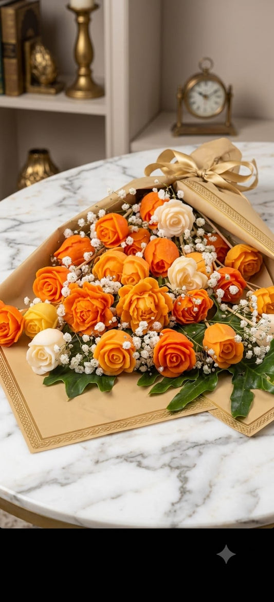 Wax rose bouquet