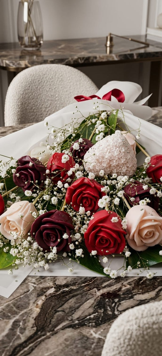 Wax rose bouquet