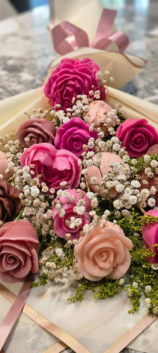 Wax rose bouquet