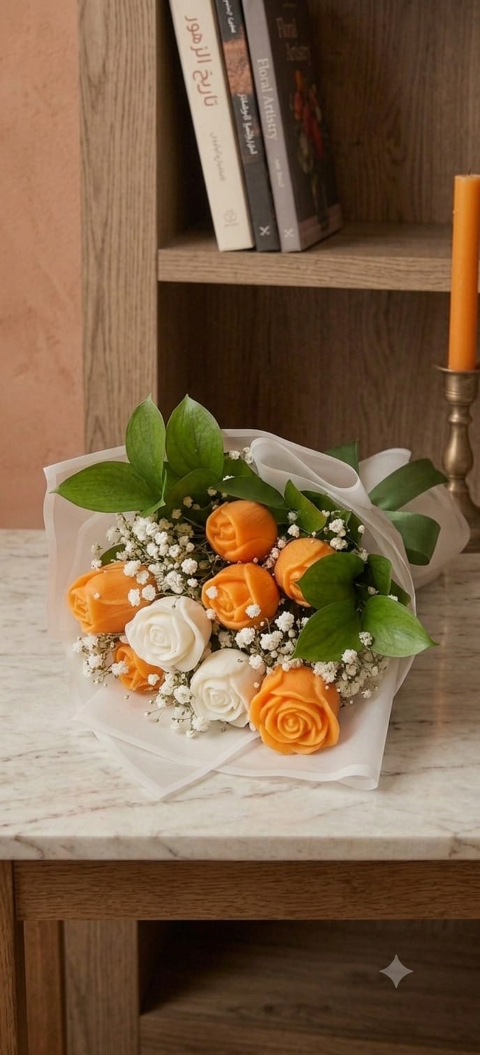 Wax rose bouquet