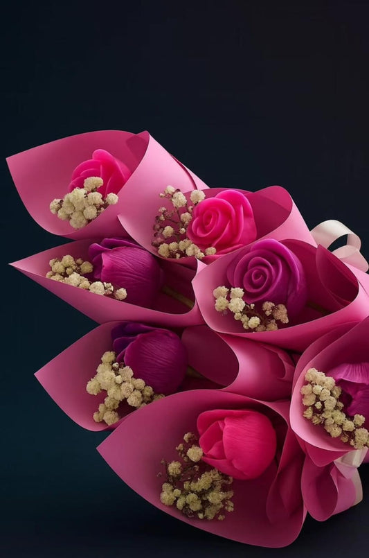 Wax rose bouquet
