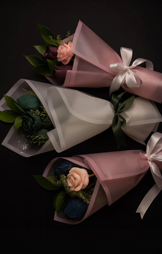 Wax rose bouquet